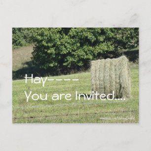 Invitation Carte Postale Hay-You are Invited....personnaliser