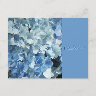 Invitation Carte Postale Hortensias bleus épousant RSVP