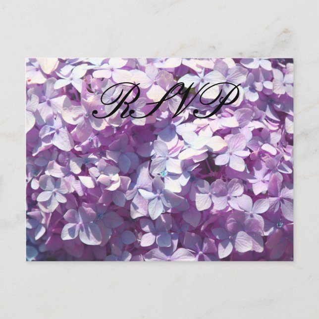 Invitation Carte Postale Hydrangea, RSVP (Devant)