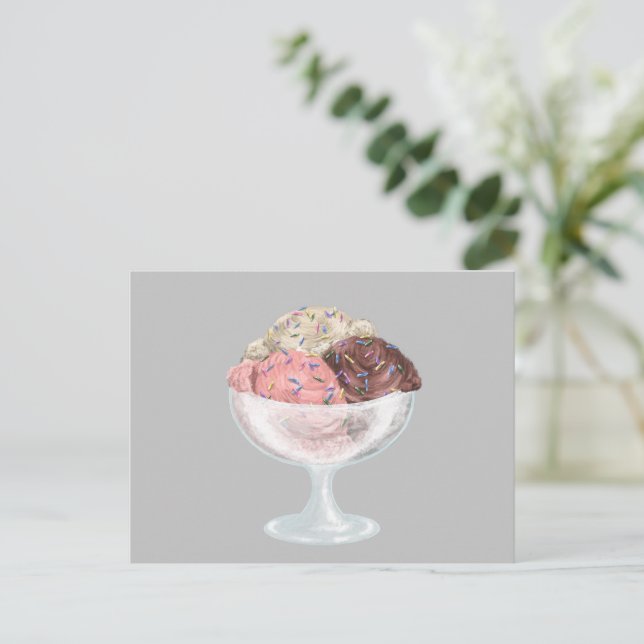 Invitation Carte Postale Ice Cream (Debout devant)