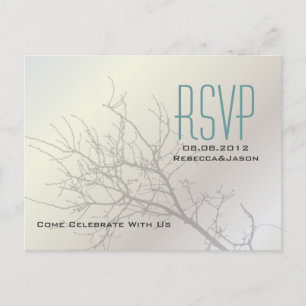 Invitation Carte Postale Inséparables modernes Arbre blanc Mariage RSVP