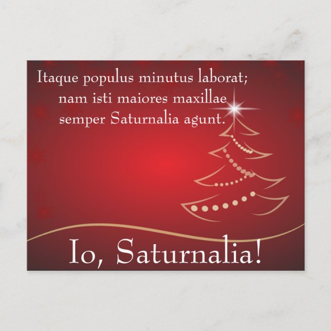 Invitation Carte Postale Io Saturnalia Citation de Petronius (Devant)
