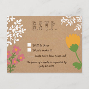 Invitation Carte Postale Jar Mason rustique avec Fleurs sur papier artisana