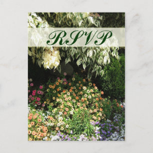 Invitation Carte Postale Jardin de fleurs RSVP
