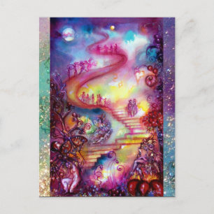 Invitation Carte Postale JARDIN DES OMBRES PERDUES Escalier mystique