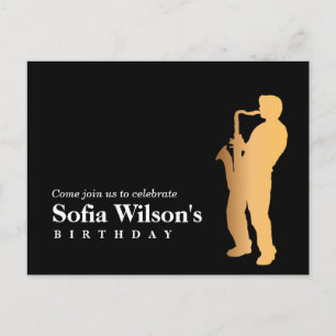 Invitation Carte Postale Jazz night anniversaire