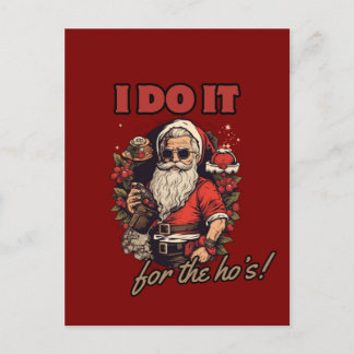 Invitation Carte Postale je le fais pour les salopes ! humour de Noël drôle