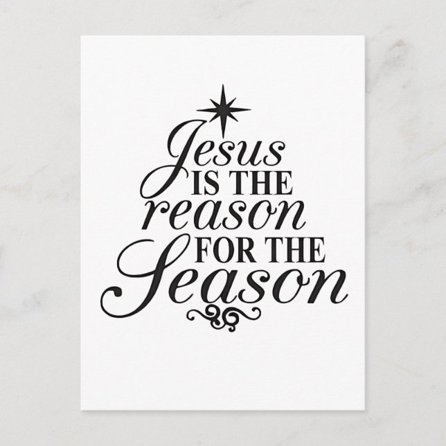 Invitation Carte Postale Jésus Est La Raison De La Saison De Noël  (Devant)