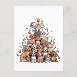 Invitation Carte Postale Joli chien d'arbre de Noël Arbre de Noël Chiot  