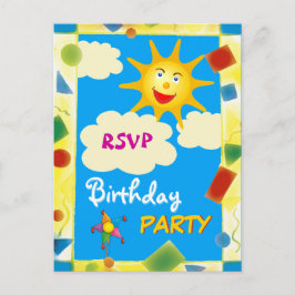Invitation Carte Postale Joli RSVP - FÊTE D'ANNIVERSAIRE