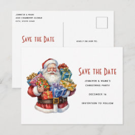 Invitation Carte Postale Jolly Santa Claus Classic Christmas Enregistrer la