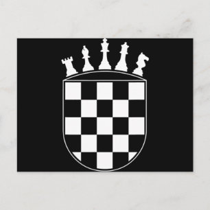 Invitation Carte Postale Joueur d'échecs Cadeaux pour Croates Drapeau Croat