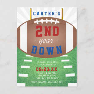 Invitation Carte Postale Jour d'anniversaire de la 2e année de football