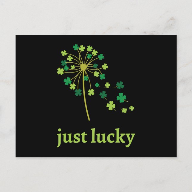 Invitation Carte Postale Jour de la Saint Patrick Dandelion Shamrock (Devant)