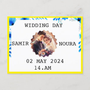 INVITATION CARTE POSTALE JOUR DU MARIAGE