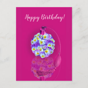 Invitation Carte Postale Jovely Pansy Atomizer fête d'anniversaire