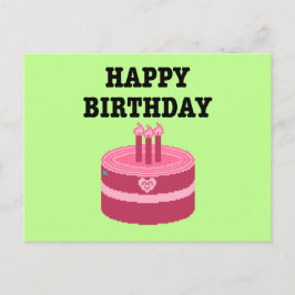 Invitation Carte Postale Joyeux Anniversaire Huit Bits en Pixel Art