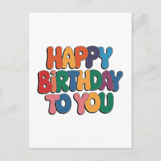 Invitation Carte Postale Joyeux anniversaire rétro