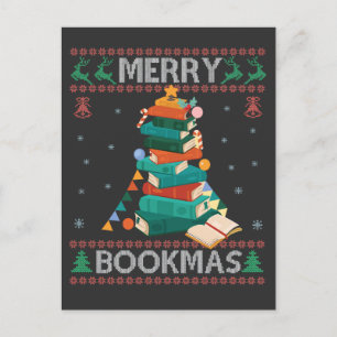Invitation Carte Postale Joyeux Bookmas Sweat de Noël drôle et laid Cadeau 