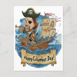 Invitation Carte Postale Joyeux Columbus Day