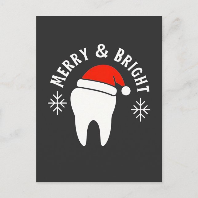 Invitation Carte Postale Joyeux et brillant dentiste dentaire Noël (Devant)