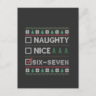 Invitation Carte Postale Joyeux Méchant Six Sept Drôle  6 7 Noël Laid 