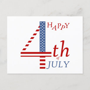 Invitation Carte Postale Joyeux salut du Jour de l'Indépendance 4 juillet
