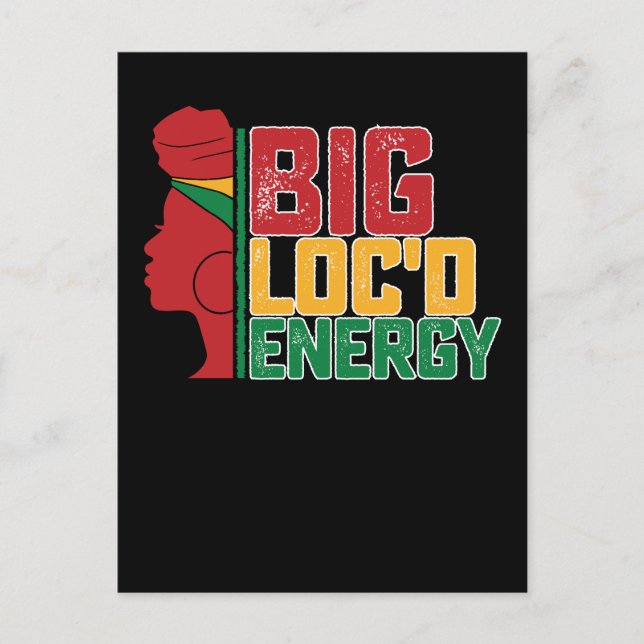 Invitation Carte Postale Junetten Big Loc'd Energy Black Freedom (Devant)
