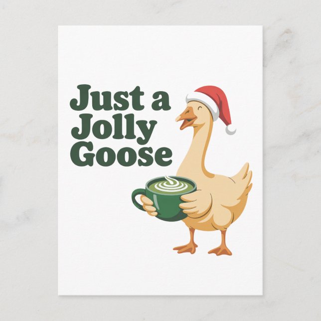 Invitation Carte Postale Juste une oie joyeuse Noël Amoureux des oiseaux  (Devant)