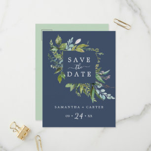 Invitation Carte Postale La verdure estivale   Marine Enregistrer la date C
