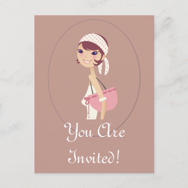 Invitation Carte Postale Lady Jewelry Shopping Articles personnalisables (Devant)