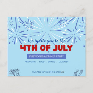 Invitation Carte Postale Laissez La Liberté Éclater ! - 4 JUILLET
