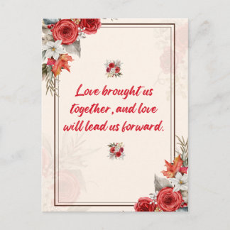 Invitation Carte Postale L'amour nous a réunis, et l'amour nous mènera