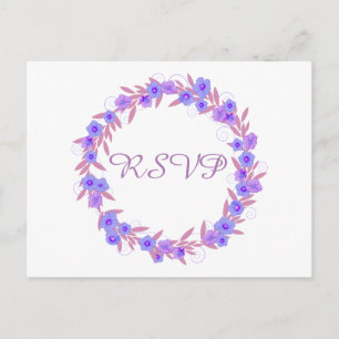 Invitation Carte Postale Lavande de germes florales RSVP
