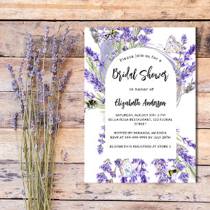 Invitation Carte Postale Lavande fleurie violette nuptiale