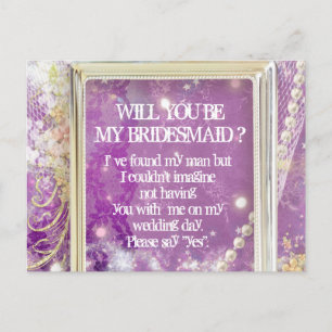 Invitation Carte Postale Lavande Personnalisée Serez-Vous Ma Femme D'Accuei