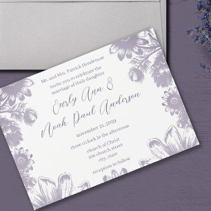 Invitation Carte Postale Lavender Love Boho Fleur sauvage Fleurs Vintages