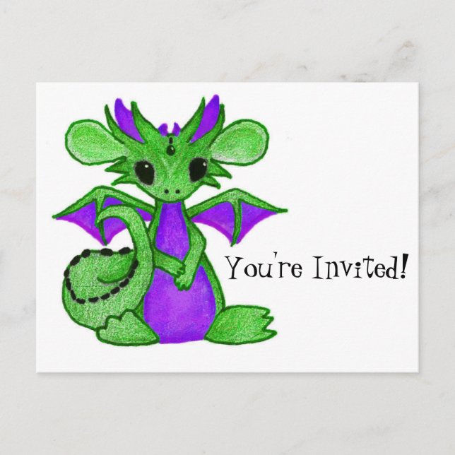 Invitation Carte Postale Le dragon des enfants (Devant)