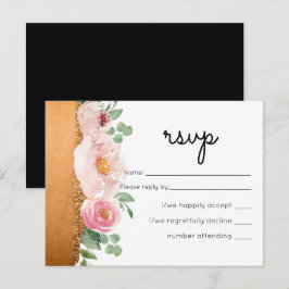 Invitation Carte Postale LeahG Rose de budget Gold Glam Mariage
