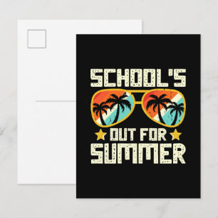 Invitation Carte Postale L'école est finie pour l'été