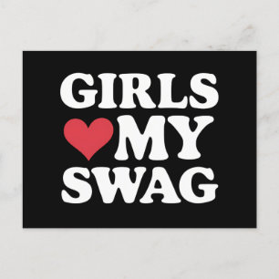 Invitation Carte Postale Les filles aiment mon cœur swag pour la Saint-Vale