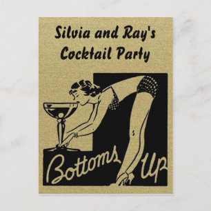 Invitation Carte Postale Les fonds vers le haut du cocktail personnalisé