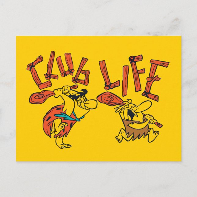 Invitation Carte Postale Les Pierrafeu | Fred & Barney - Club Life (Devant)