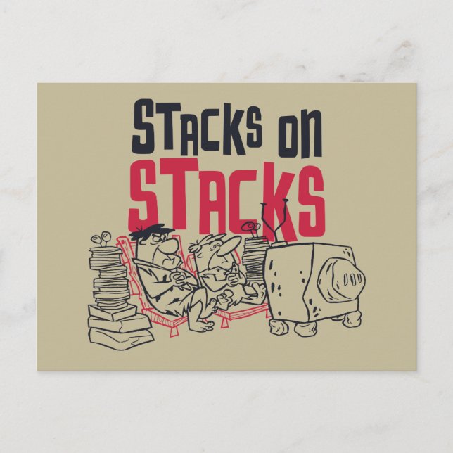 Invitation Carte Postale Les Pierrafeu | Fred & Barney - Stacks on Stacks (Devant)