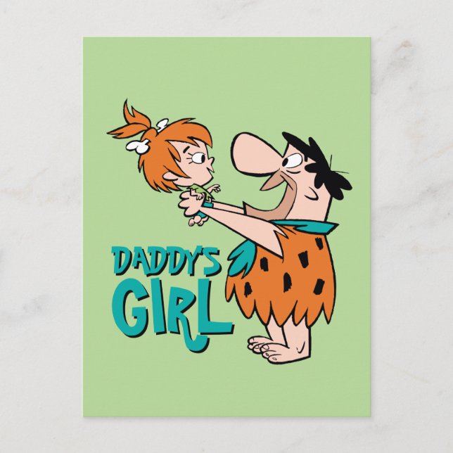 Invitation Carte Postale Les Pierrafeu | Fred & Pebbles - La fille de papa (Devant)