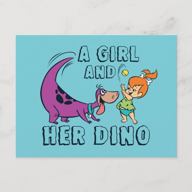 Invitation Carte Postale Les Pierrafeu | Galets & Dino Play Ball (Devant)