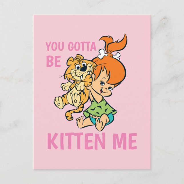 Invitation Carte Postale Les Pierrafeu | Galets et son tigre (Devant)