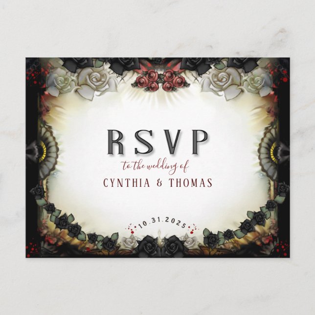 Invitation Carte Postale LETTRE D'AMOUR Halloween Correspondant RSVP PostCa (Devant)