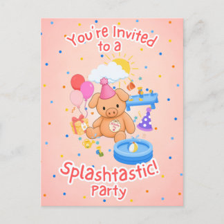 Invitation Carte Postale L'histoire de Hamhock's Pink Splashtastic!