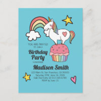 Licorne Arc-en-Ciel Anniversaire Étoiles Cœurs Mig